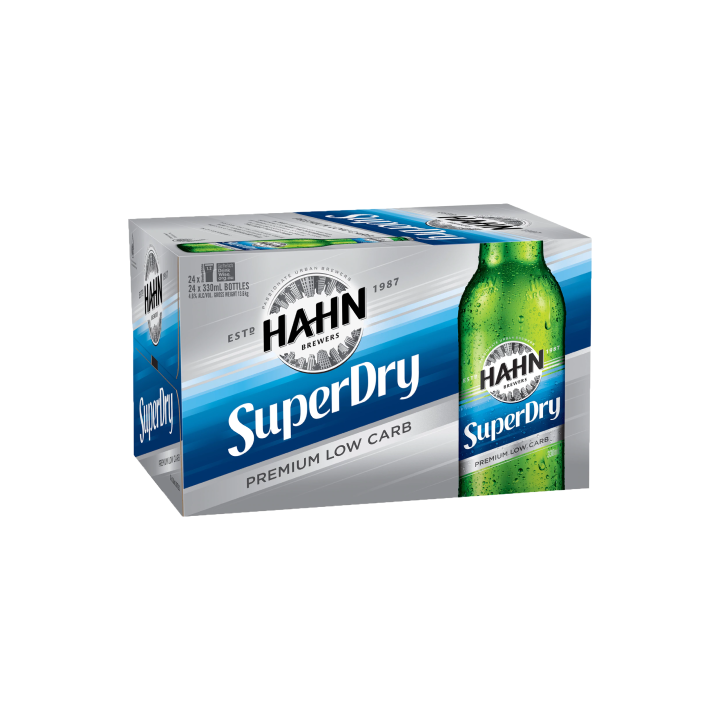 Buy Hahn Super Dry Lager Bottles 330mL - Red Bottle