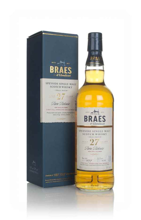 Braes of Glenlivet 27 Year Old Speyside Single Malt Scotch Whisky Rare Release 700ml